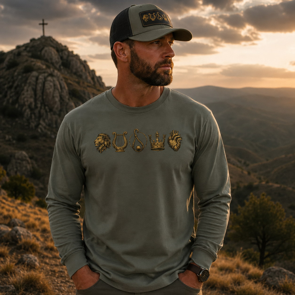 Shepherd to King Premium heavyweight long sleeve shirt