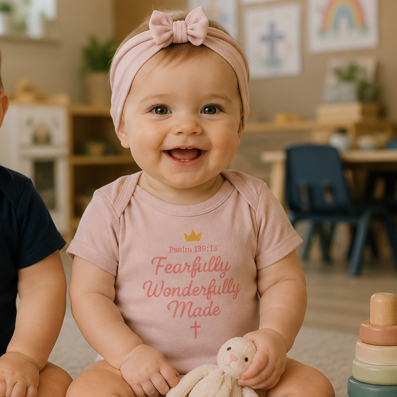 Fearfully & Wonderfully Made Girls Onesie
